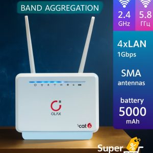 Olax MC80 4G+ LTE (CAT6) Wi-Fi Router Dual Band 2.4/5.0 GHz - support for ALL Sri Lankan SIMs